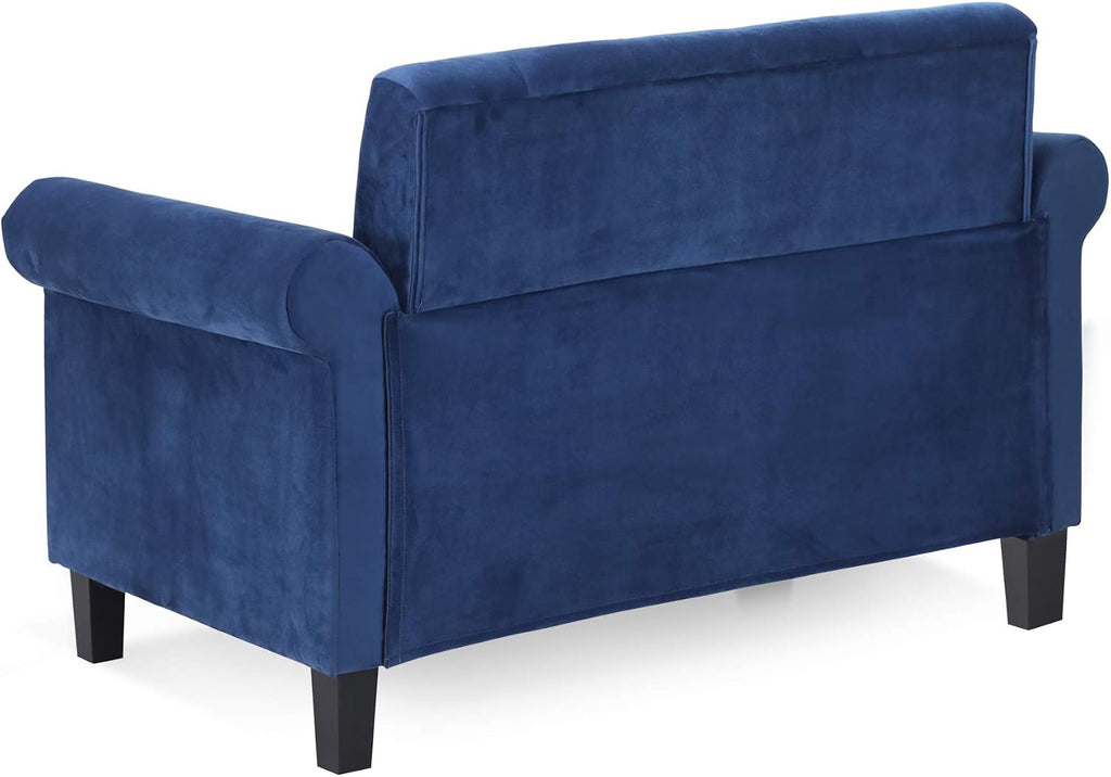 Bastia 2-Seater Loveseat Sofa, 54" Wide, Navy Velvet