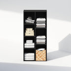 Reed Closet Organizers and Storage, 7-Cube Closet Organizer, Open Shelf Closet Storage, for Wardrobe, Bedroom, Living Room, Blackwood