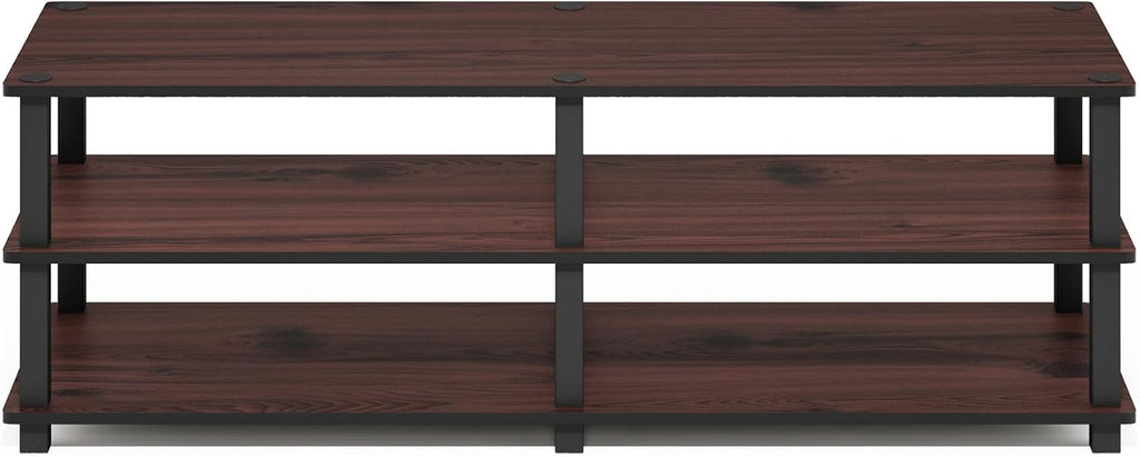TURN-S-TUBE Shoe Rack, 3-Tier Wide Shoe Organizer, Open Shelf Rectangular Shoe Storage Rack, 11.6 x 47.2 x 15.4, Toolless Assembly, for Closet Entryway, Office, Garage, Dark Cherry