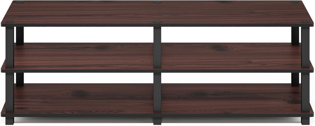 TURN-S-TUBE Shoe Rack, 3-Tier Wide Shoe Organizer, Open Shelf Rectangular Shoe Storage Rack, 11.6 x 47.2 x 15.4, Toolless Assembly, for Closet Entryway, Office, Garage, Dark Cherry