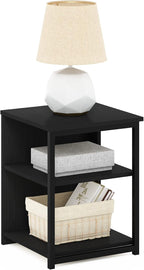 Camnus 3-Tier Metal Frame Side Table, Open Shelf, Dark Americano