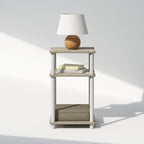 JUST Toolless 3-Tier Night Stand, Open Storage, Sonoma Oak