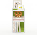 PASIR Book Shelf, 2-Tier Modern Bookshelf, Open Shelves Bookcase 9 x 12 x 21, Easy Assembly, for Living Room, Bedroom, Home Office, Green/White