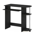 Simplistic Easy Assembly Computer Desk, With Keyboard Tray, Dark Brown/Black