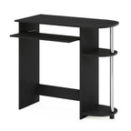 Simplistic Easy Assembly Computer Desk, With Keyboard Tray, Dark Brown/Black