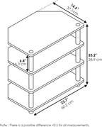 Turn-N-Tube Easy Assembly 4-Tier Petite Entertainment Center / TV Stand / TV Unit / TV Desk, Espresso/Grey