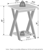 TIDUR 2-Tier Oval Night Stand with Open Shelf, French Oak
