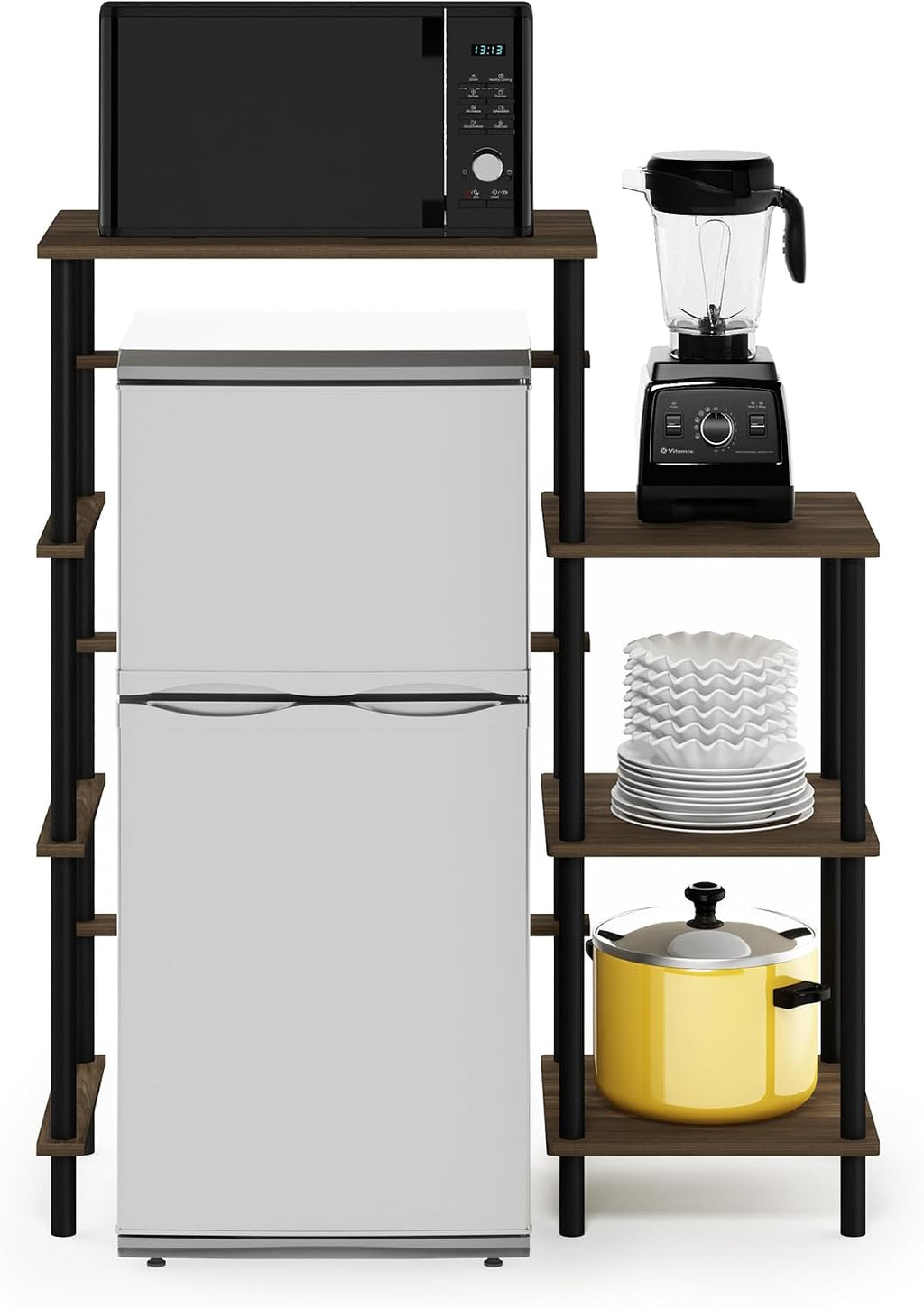 Turn-N-Tube Toolless 4-Tier Coffee Bar, Columbia Walnut