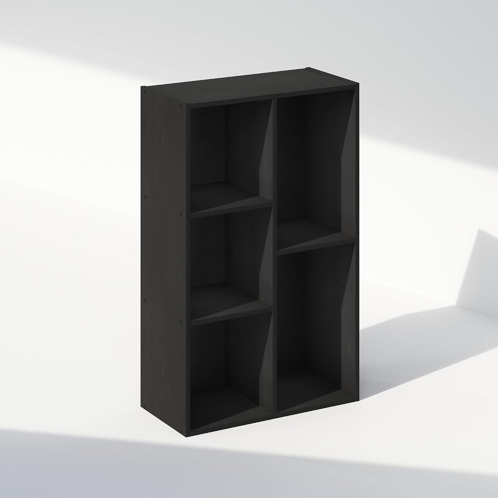 Reed Closet Organizers and Storage, 5-Cube Reversible Closet Shelves, Closet Organization Shelf, 9.4 x 19.5 x 31.5, for Bedroom, Closet, Blackwood
