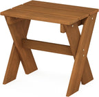 TIOMAN Hardwood Patio Table, Cross-Leg Side Table, Natural