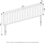 Roanne Headboard King Size, Tufted Upholstered Wooden Headboard, Bed Frame Mount Head Board, Easy Assembly, for Bedroom, Dorm, Light Grey