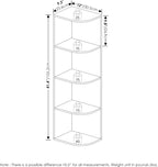 Pasir 4-Tier Corner Open Shelf Bookcase, French Oak