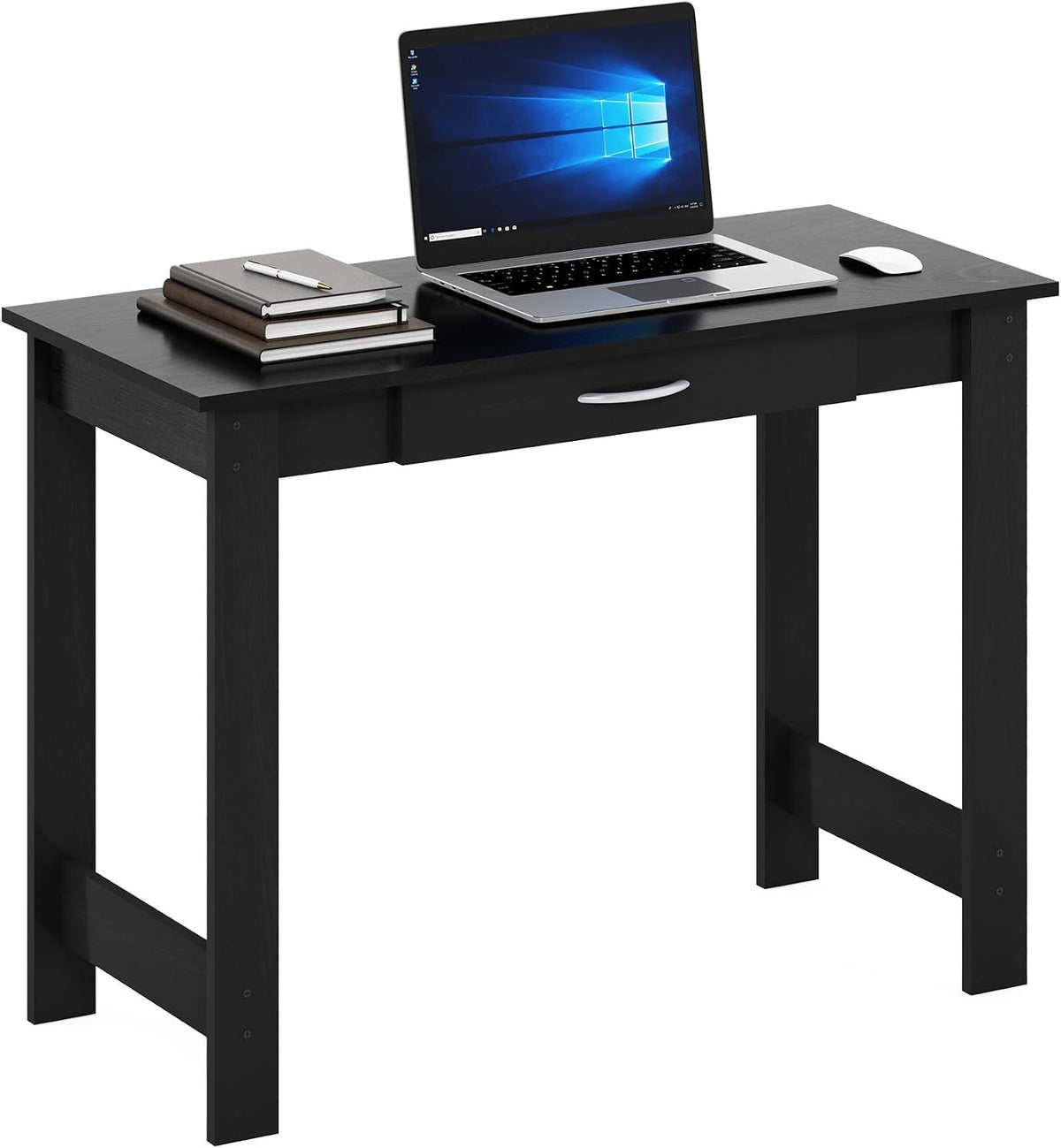 Jaya Writing Desk For Residential Use With DrawerBlack, Blackwood, Large