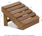 Outdoor Footstool, Adirondack Foot Stool, Vanity Stool, in Teak Oil, for Patio, Garden, Porch, Natural