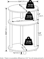 Turn-N-Tube Toolless 3-Tier Oval Side Table, White