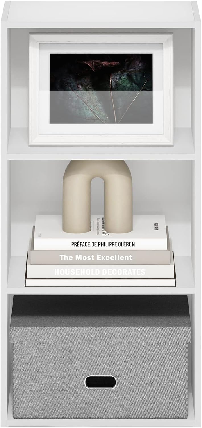 Luder 3-Tier Open Shelf Bookcase, White