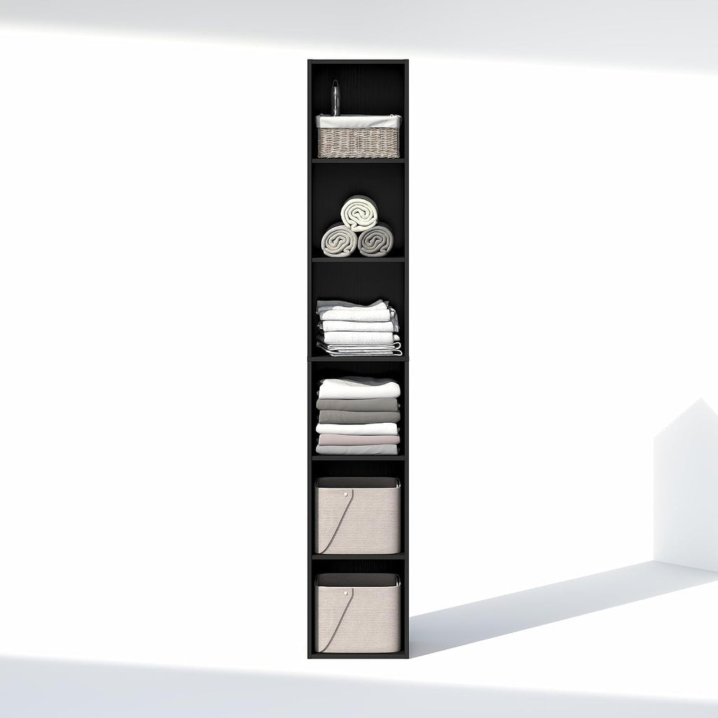 Cubicle 6-Tier Closet Organizers and Storage, Closet Organizer, Open Shelf Closet Storage, 21.1" W, for Wardrobe, Bedroom, Living Room, Blackwood