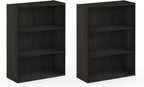 PASIR Set of 2 3-Tier Book Shelf, Dark Espresso