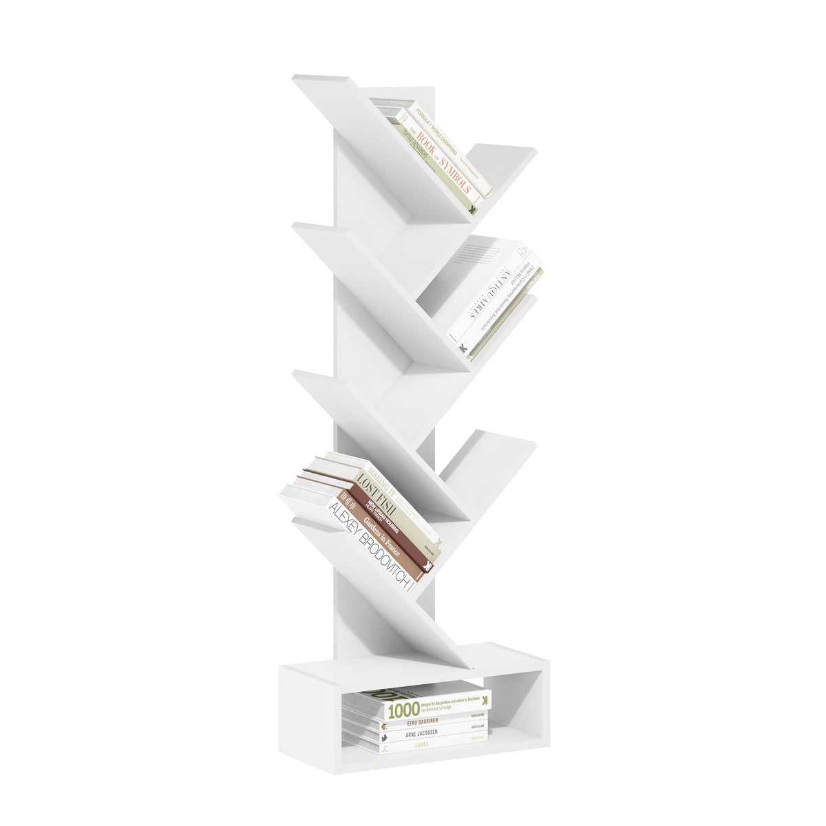 4-Tier Book Shelf, Open Shelves Bookshelf, Light Blue/White