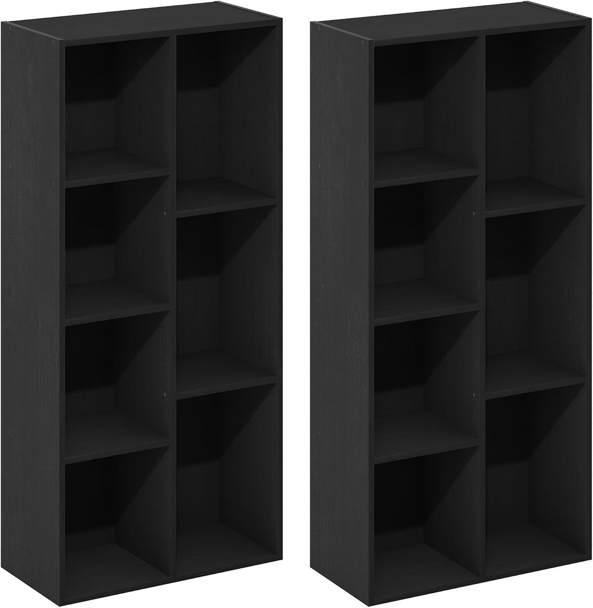 LUDER Set of 2 Book Shelf, 7-Cube, Blackwood