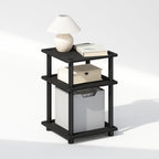 TURN-N-TUBE Toolless 3-Tier Night Stand, Nightstand, Black