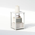 Turn-N-Tube Toolless 2-Tier Open Shelf Night Stand, White