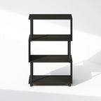 Reed 4-Tier Geometric Book Shelf with Open Shelf, Espresso