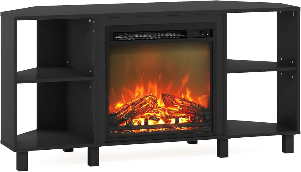 JENSEN Corner Fireplace TV Stand for TV up to 50 Inch, Americano
