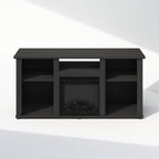Jensen Fireplace TV Stand, NO Heat Decorative Electric Fireplace Corner TV Stand for TV up to 55 Inch, with 5 Open Shelves, for Living Room, Americano