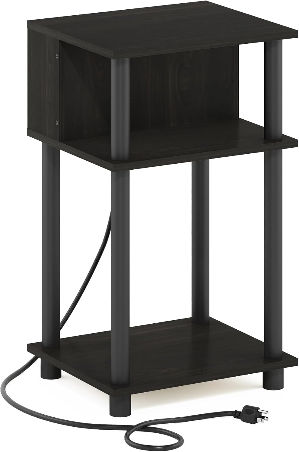 JUST 3-Tier Charging Station Night Stand, Espresso