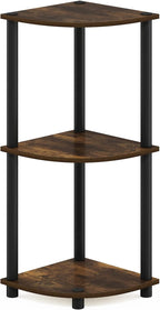TURN-N-TUBE Corner Shelf, 3-Tier Corner Bookshelf, Display Storage Shelves with Open Shelves, for Organization and Storage, Living Room, Home Office, Garage, Amber Pine