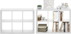 Book Shelf Set of 2, 6-Cube Bookshelf, White