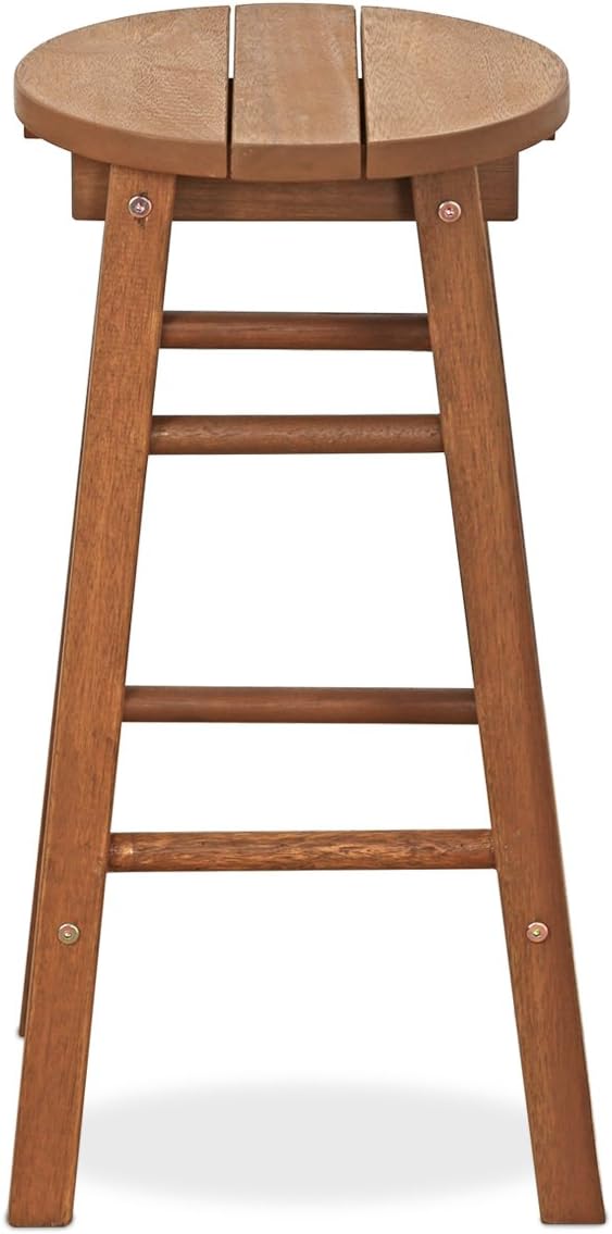 TIOMAN Set of 2 Outdoor Barstool, 23.8" Tall, Natural