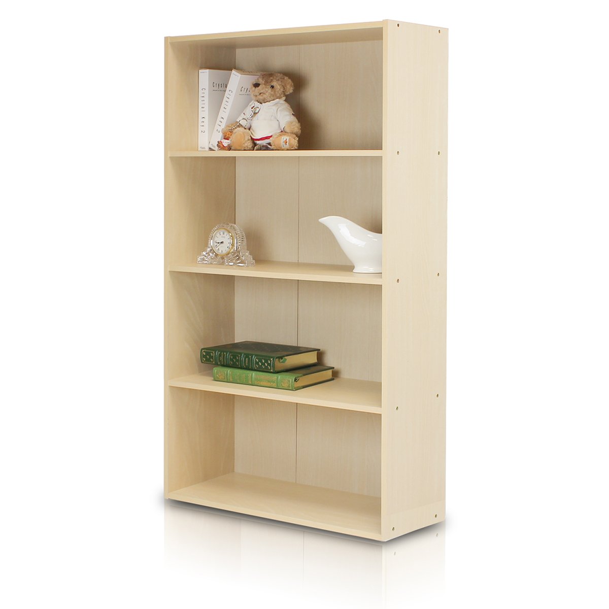 4-Tier Book Shelf, Open Shelves Bookshelf, Light Blue/White