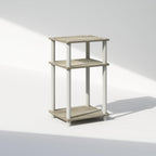 JUST Toolless 3-Tier Night Stand, Open Storage, Sonoma Oak