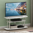 Frans Turn-N-Tube TV Stand for TV Size up to 43 Inch, 3-Tier, White Oak