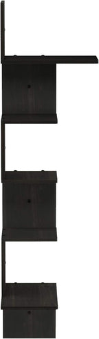 Rossi 5-Tier Corner Floating Shelves for Wall, Espresso