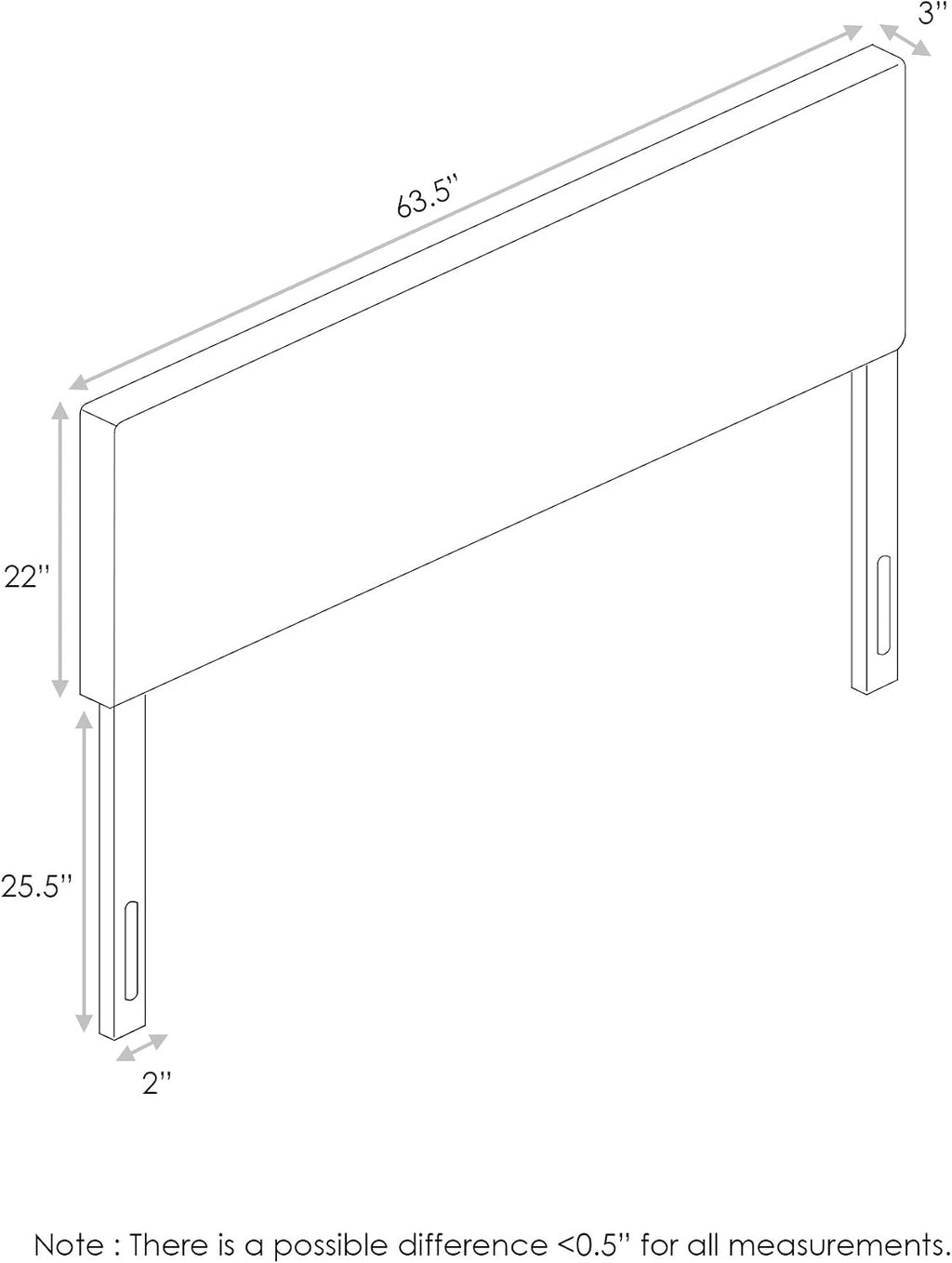 Roanne Plain Headboard, Queen, Fog