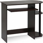 Simplistic Easy Assembly Computer Desk, With Keyboard Tray, Dark Brown/Black