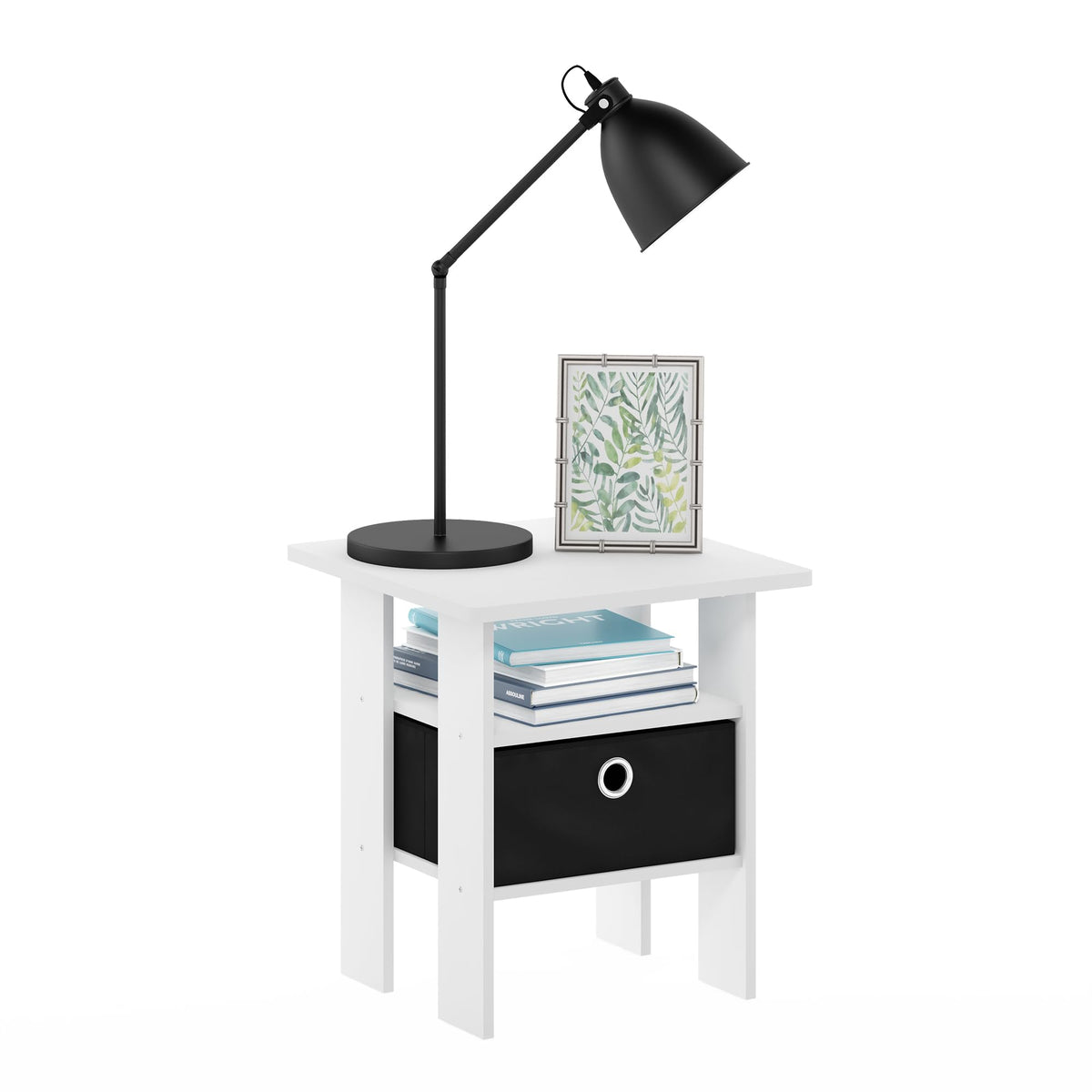 ANDREY Square Side Table, End Table, Night Stand, Amber Pine