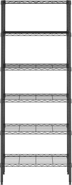 Wayar Metal Storage Shelf Rack, 6-Tier, 23 x 13 x 59, Black