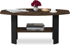 Simple Design Coffee Table, Columbia Walnut/Black