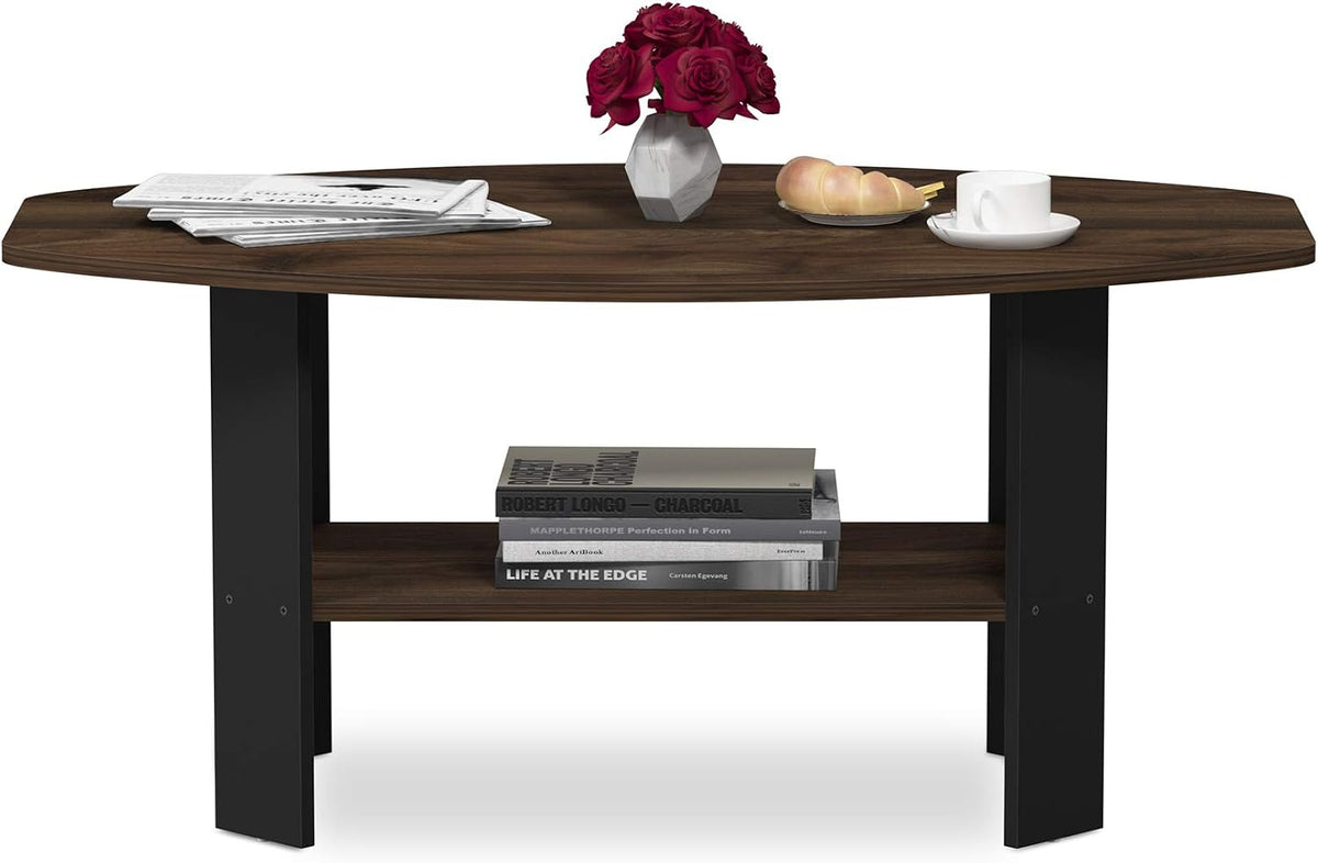 Simple Design Coffee Table, Columbia Walnut/Black
