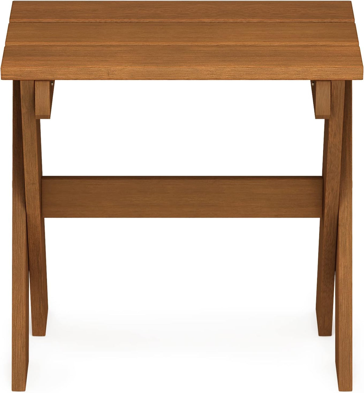 Compact Patio Table with X-Leg, Easy Assembly, Natural