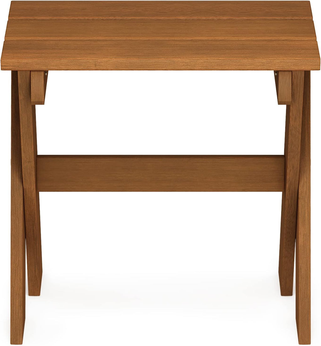 TIOMAN Hardwood Patio Table, Cross-Leg Side Table, Natural