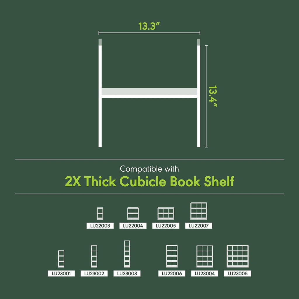 Cubicle Cube Insert, H-Shelf Cube Organizer, Fits into Extra Thick Cubes, for Organizers and Storage, White (Does not fit IKEA Kallax Shelving)