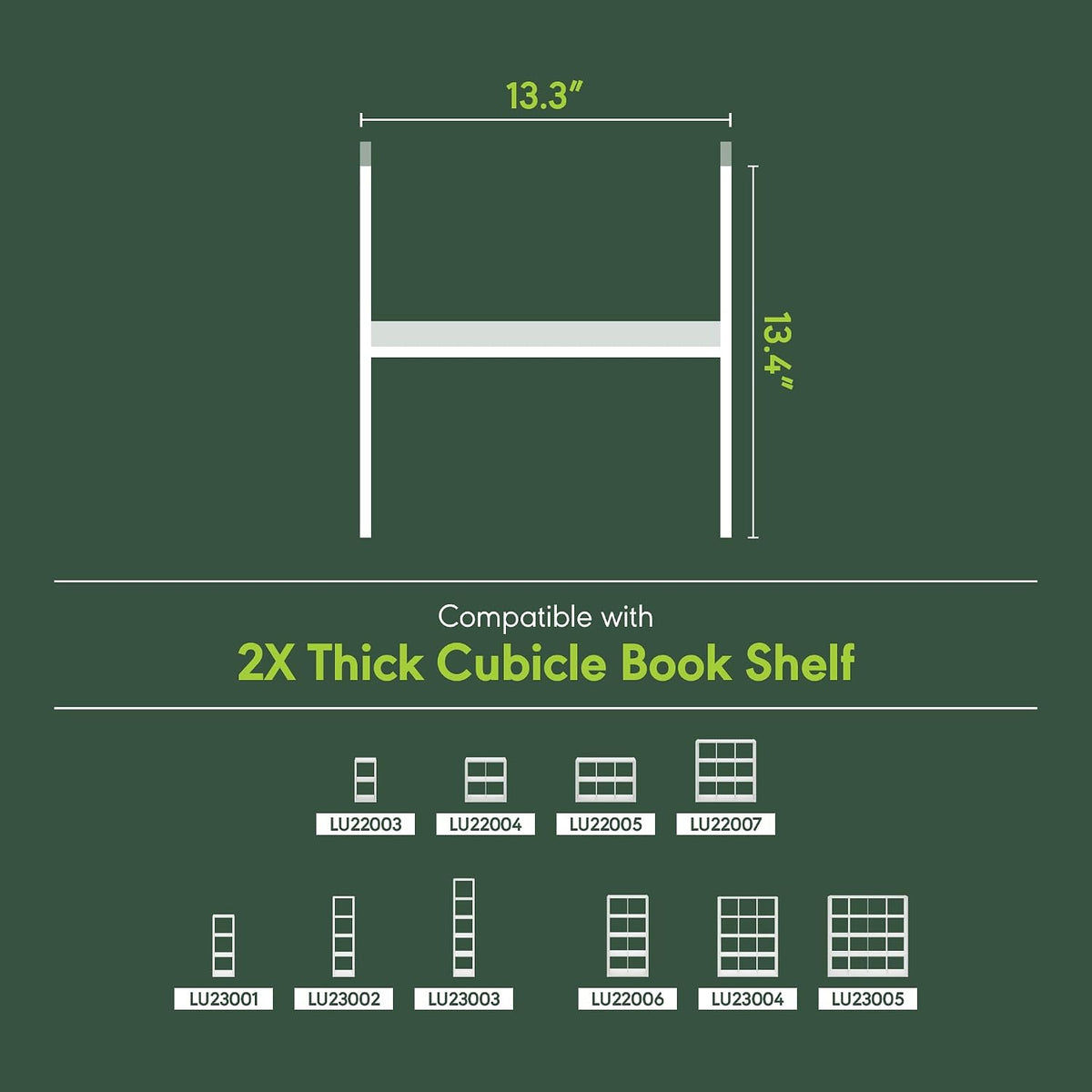Cubicle Cube Insert, H-Shelf Cube Organizer, Fits into Extra Thick Cubes, for Organizers and Storage, White (Does not fit IKEA Kallax Shelving)