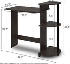 Compact Desk, 28.5" Wide Gaming Desk with Shelves, Computer Desk with Book Shelf, Office Desk for Home Office, Study Room, Dorm, Bedroom, Espresso