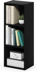 Pasir 3-Tier No Tool Assembly Open Shelf Bookcase, Blackwood