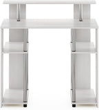 Jaya Simple Design Computer Writing Desk, White Oak/Stainless Steel